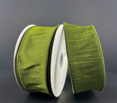 Moss Faux Dupioni Ribbon - 1.5-inch