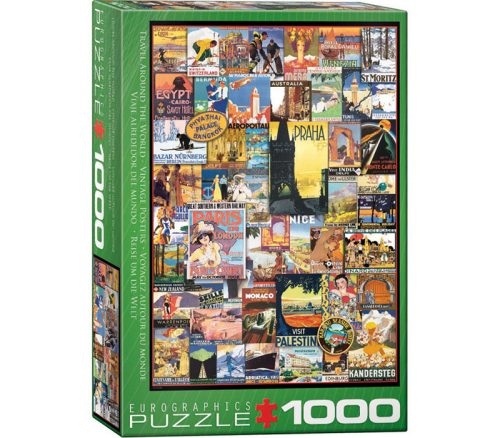 Eurographics Travel Around The World Vintage Posters Puzzle - 1000 Piece