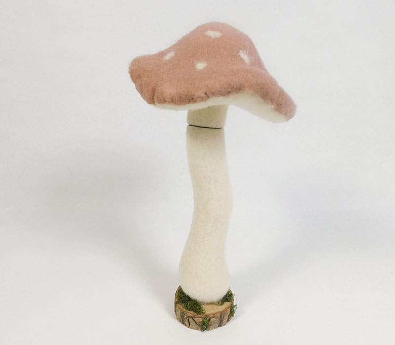 Blush Pink Felt Mushroom Decor