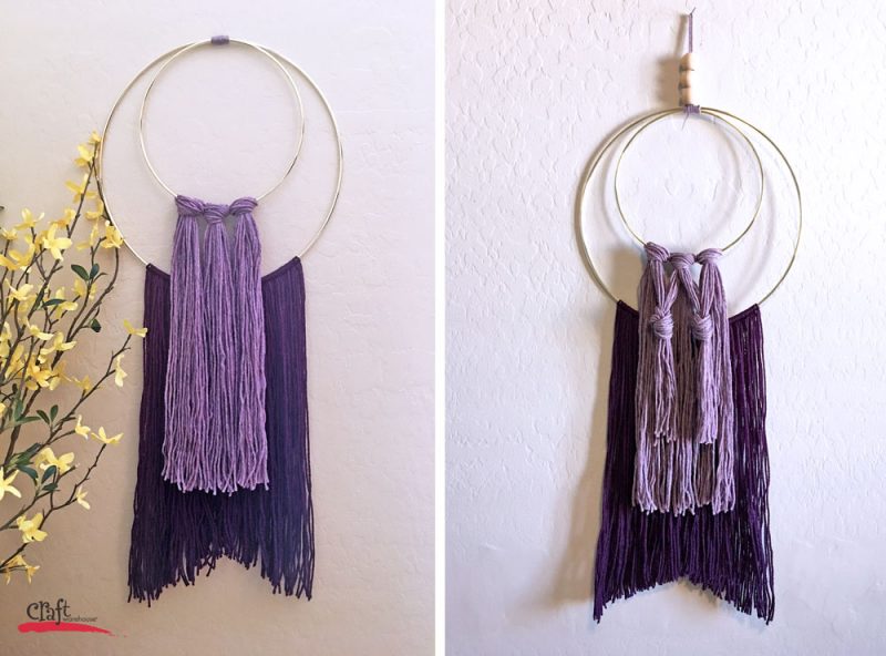 Purple Yarn and Hoop Wall Hanging from Craft Warehouse