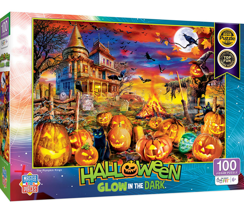 Glow in the Dark Halloween Puzzle - The Pumpkin Kings - 100 Piece