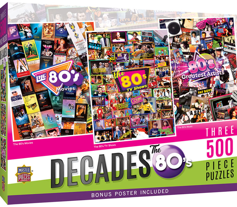 Decades - The 80s 3-pack Puzzles - 500 Piece