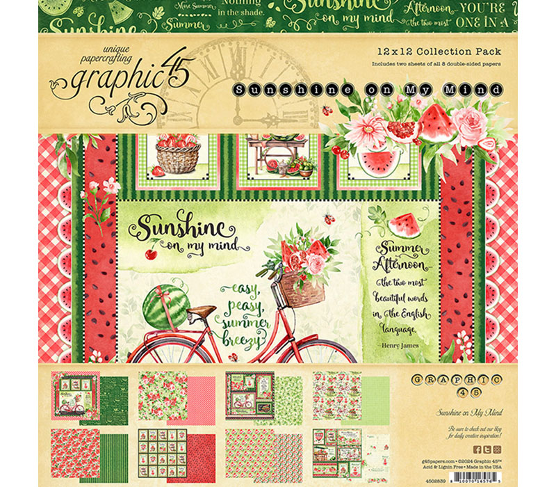 Graphic45 Paper Collection Paper Pack - 12x12 - Sunshine on My Mind
