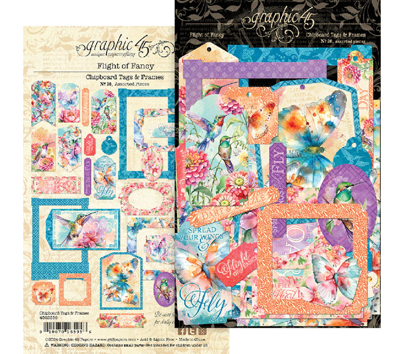 Graphic45 Tags and Frames Set - Flights of Fancy