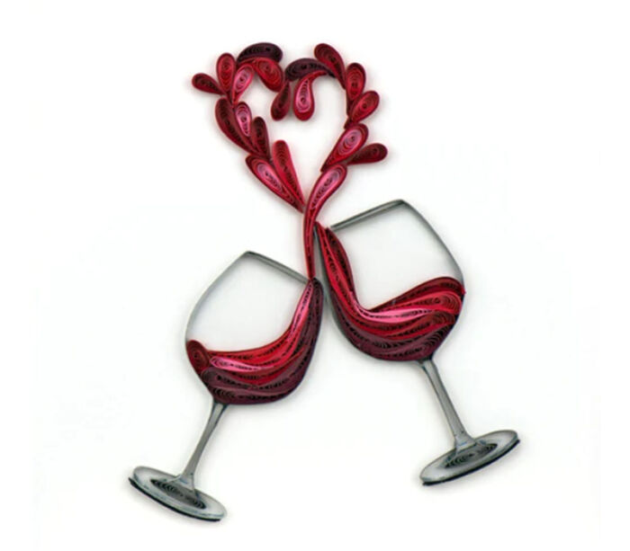 QuillingCard Quilled Greeting Card - A Toast To Love