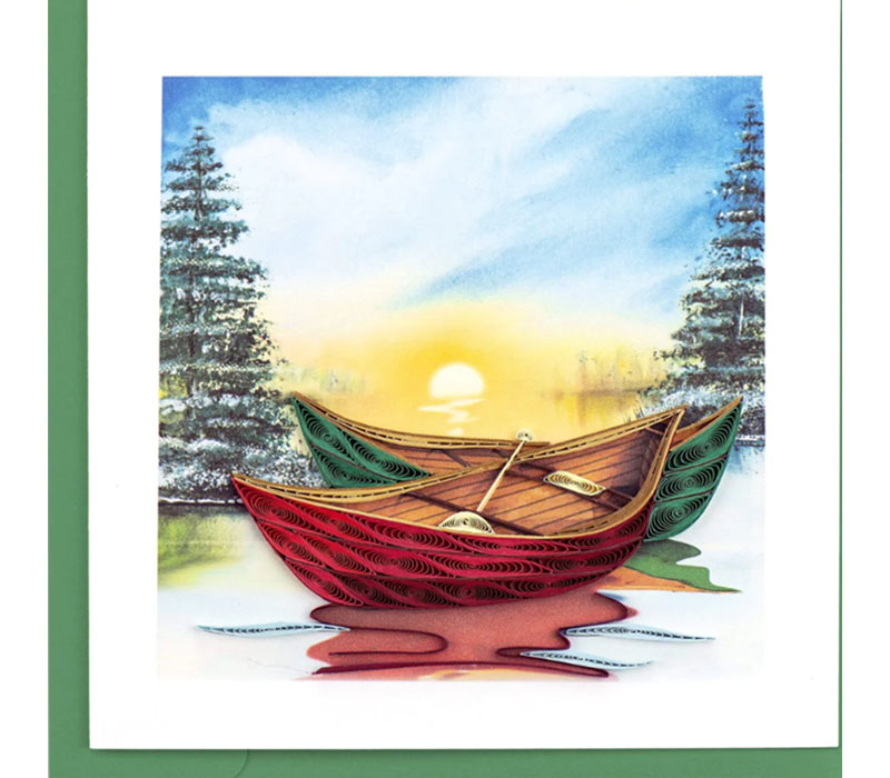 QuillingCard Quilled Greeting Card - River Canoes