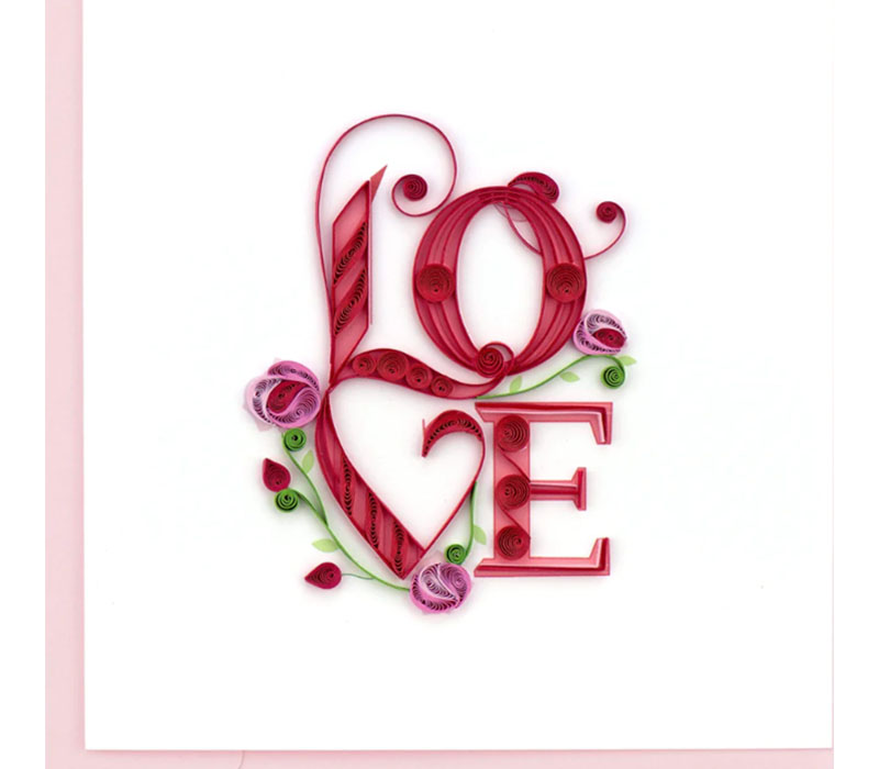 QuillingCard Quilled Greeting Card - Love