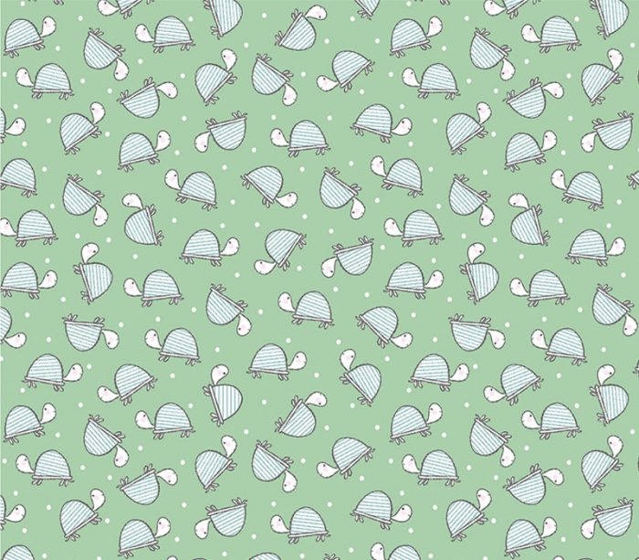 Doodle Baby Flannel Turtle Love Toss on Green