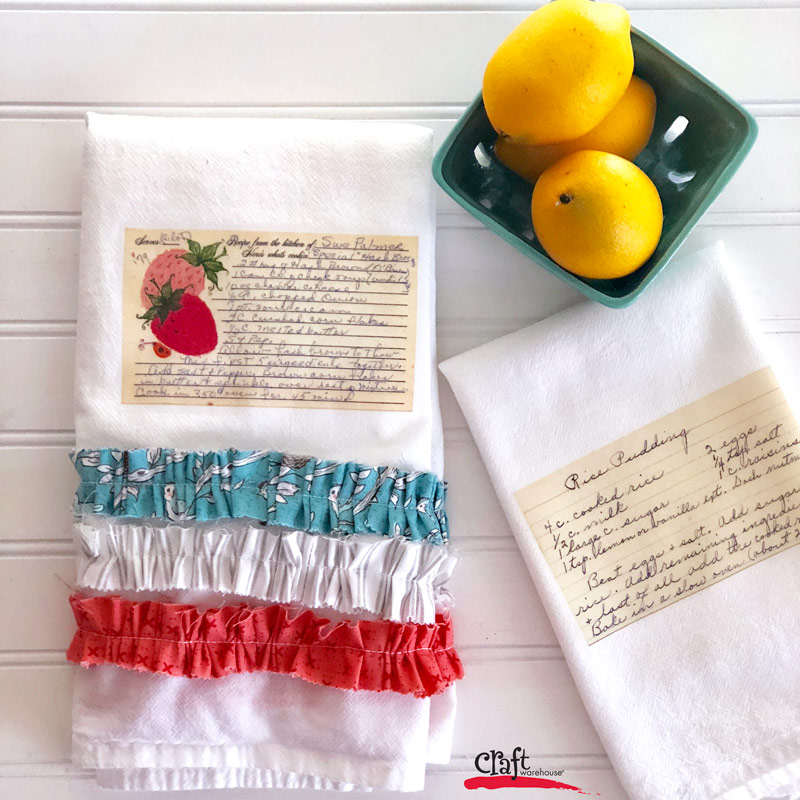 Sew this Tea Towel showcasing a Family Recipe. Great gift!