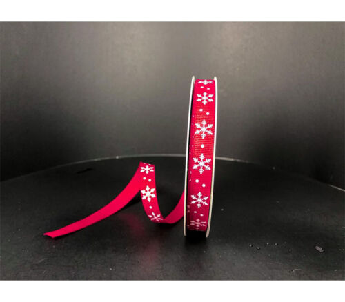 Ribbon - Red and White Snowflakes