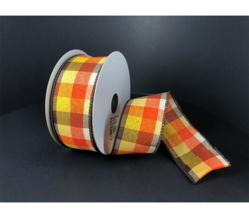 Ribbon - Orange Brown and Yellow Plaid