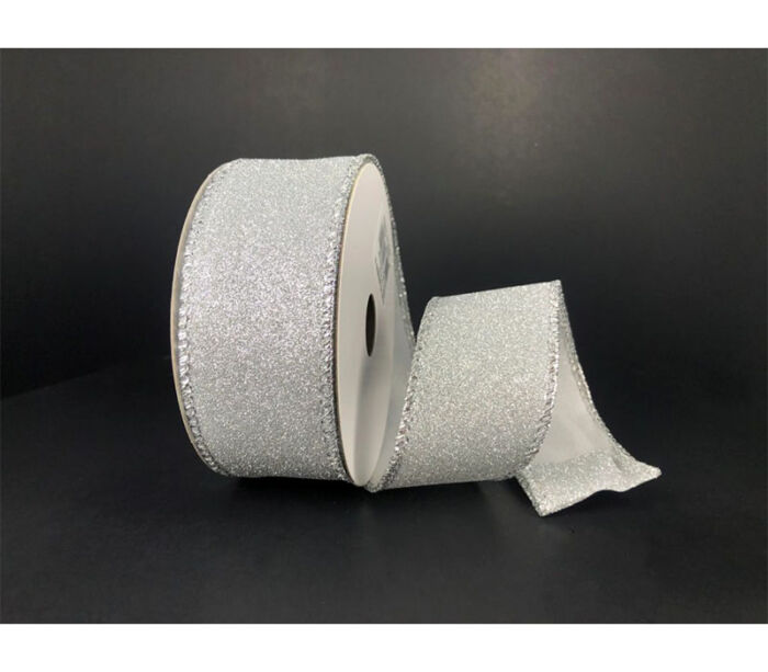 Ribbon - Silver all Flat Glitter