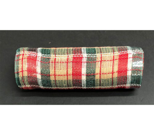 Ribbon Mesh - Natural hunter Red Plaid