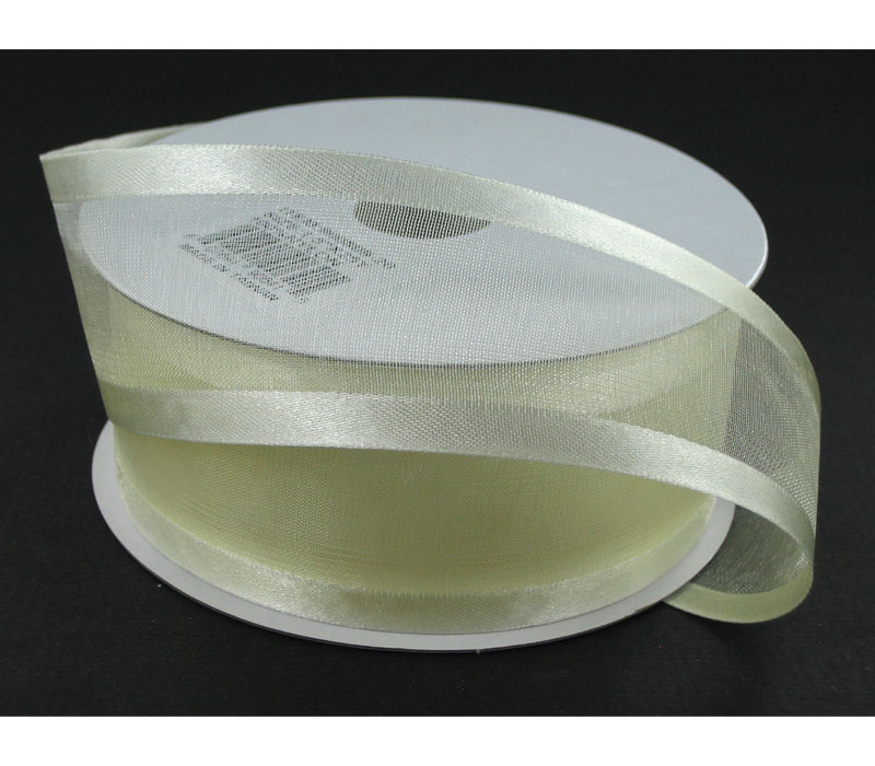 Ribbon - Eggshell Satin Edge Sheer 1.5-inch