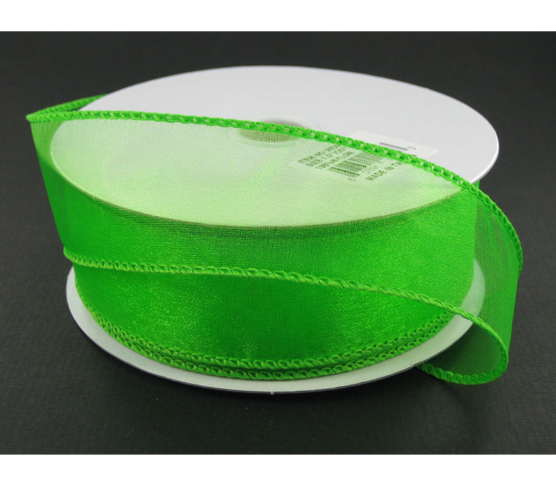 Ribbon - Lime Wired Edge Sheer 1.5-inch