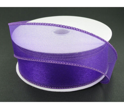 Ribbon - Purple Wired Edge Sheer 1.5-inch