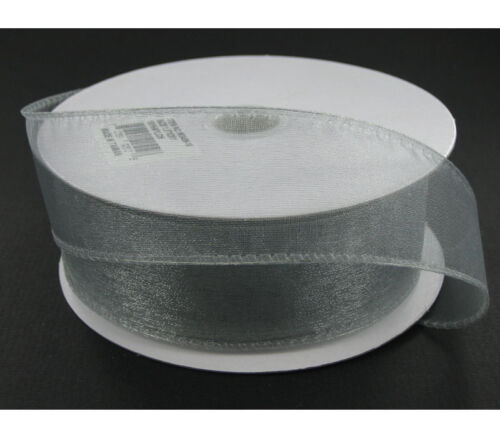 Ribbon - Silver Wired Edge Sheer 1.5-inch