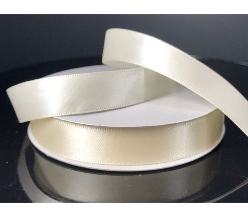 Ribbon Unwired Double Face Satin - 25-yards x 5/8-inch - Ivory