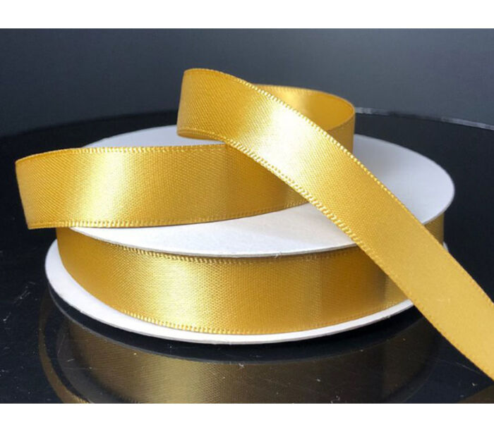 Ribbon Unwired Double Face Satin - 25-yards x 5/8-inch - Gold