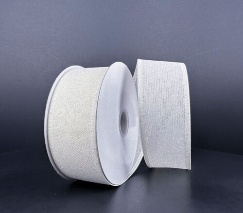 Ribbon - Ivory Frosted Linen Wired 1.5-inch