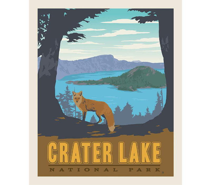 National Parks Crater Lake Park Poster Fabric Panel 36-inches by 44-inches
