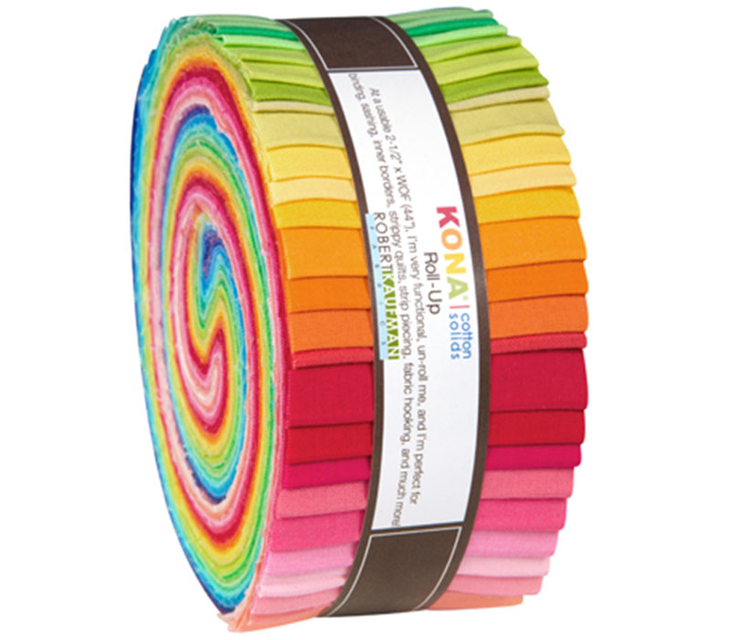 2.5 inch Rainbow Jelly Roll fabric quilting strips Moda Bella