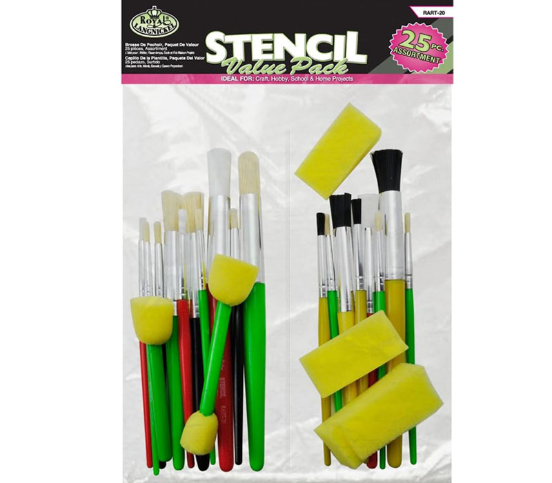 Royal Brush Stencil Brush Value Pack Set - 25 Piece