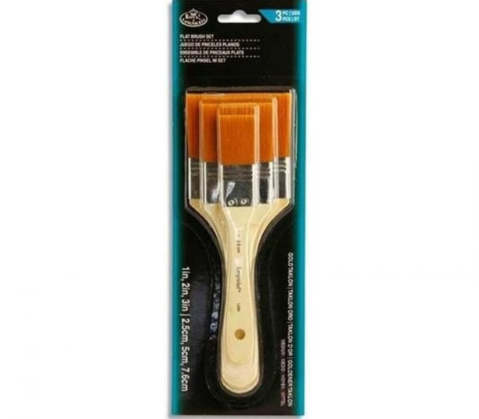 Royal Brush Gold Taklon Flat Brush Set - 3 Piece