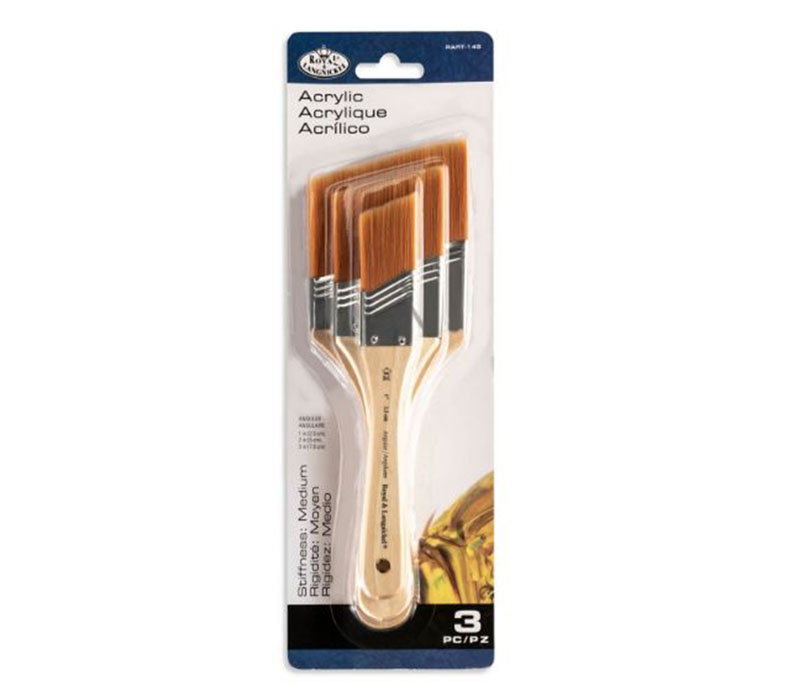 Royal Brush Gold Taklon Angular Brush Set - 3 Piece