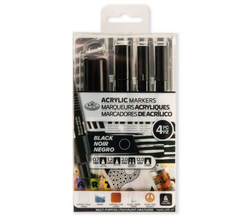 Royal Acrylic Marker Set - Black - 4 Piece