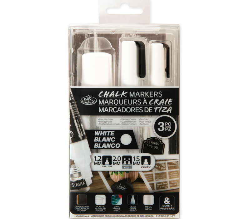 Royal Chalk Marker 1.2mm Set - 3 Piece - White