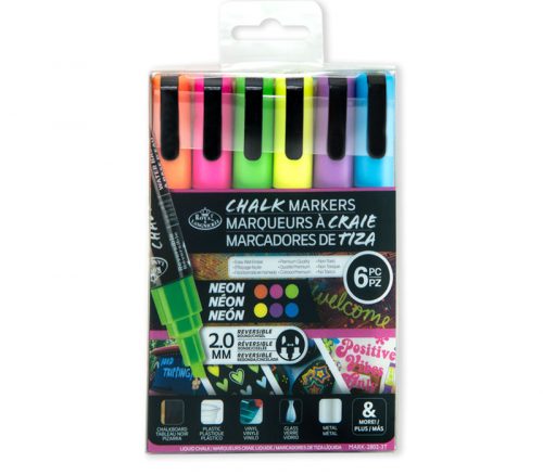 Royal Chalk Marker 2mm Set - 6 Piece - Neon