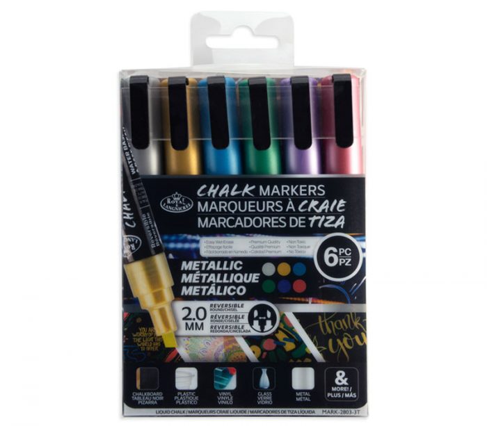 Royal Chalk Marker 2mm Set - 6 Piece - Metallic