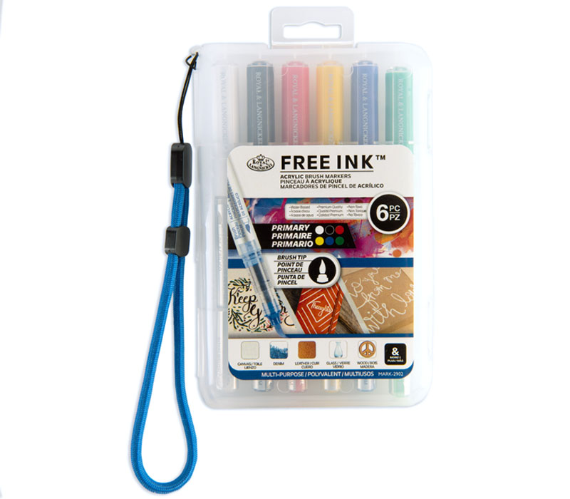 Royal Acrylic Free Flo Marker Set - 6 Piece - Primary