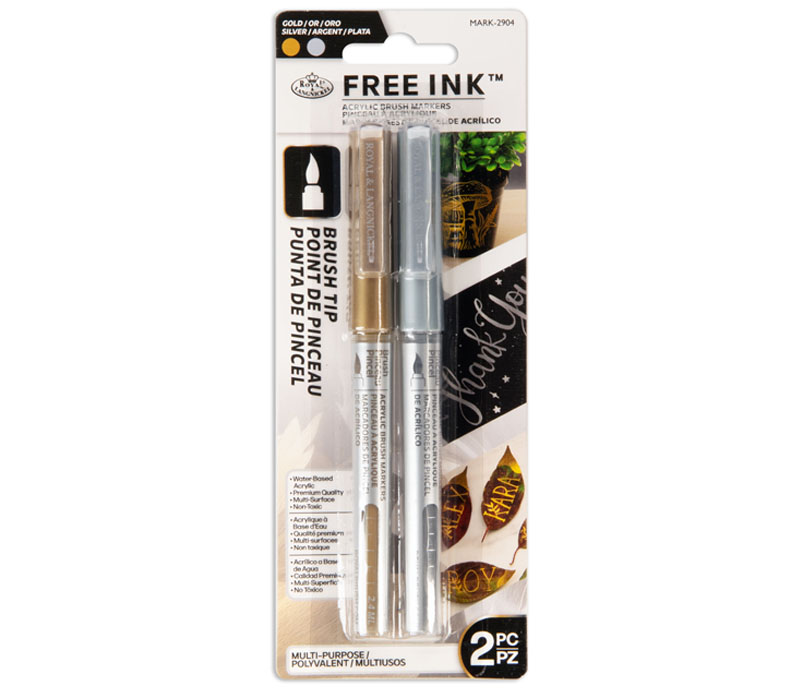 Royal Acrylic Free Flo Marker Set - 2 Piece - Gold/Silver