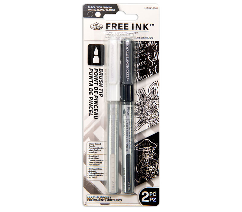 Royal Acrylic Free Flo Marker Set - 2 Piece - White/Black