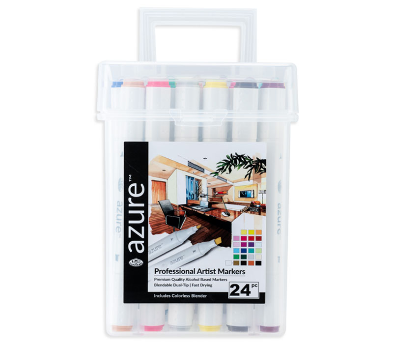 Royal Azure Dual Tip Marker Set - 24 Piece