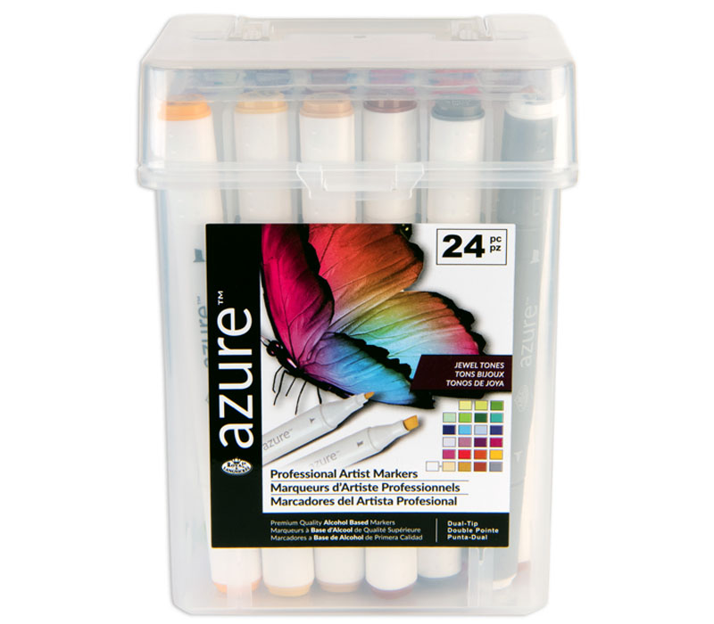 Royal Azure Dual Tip Marker Set - 24 Piece - Jewel Tones