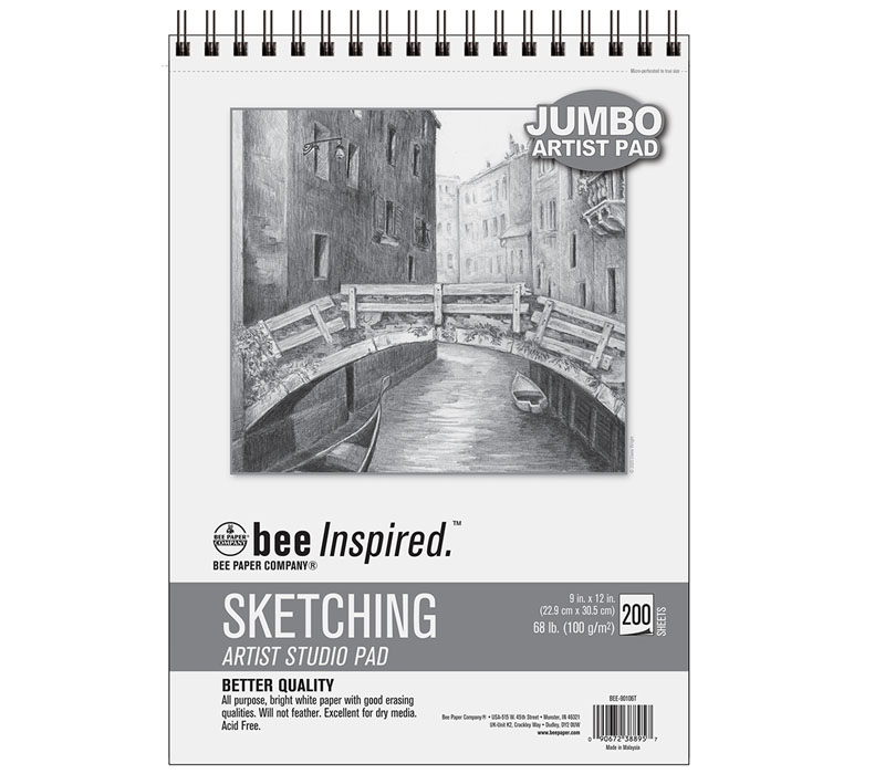 100 Sheets Premium White Paper Sketch Pad - 9x12 Inches (68 lb/100 GSM)  Sketchbook Pad with Spiral Bound for Markers, Gel Pens, Colored Pencils,  Chalk, Crayons, Acrylic Paint, Charcoal and Oil Pastels 