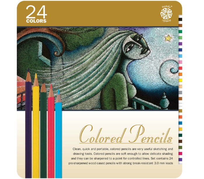 Colored Pencil Tin Set - 24 Piece