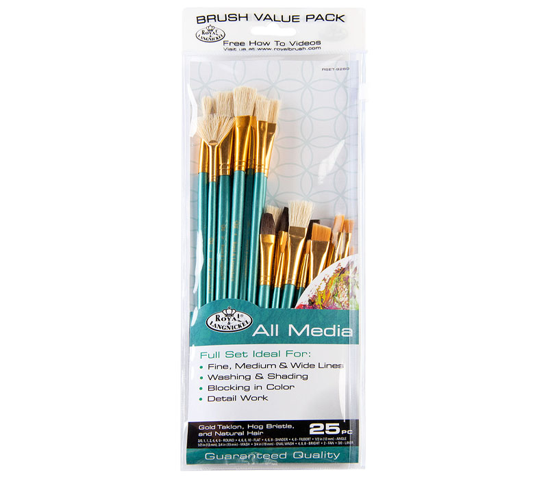 ROYAL NATURAL HAIR SHORT BRISTLE DRY BRUSH ARTISTBRUSH SET 