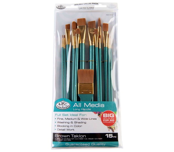 Royal Start in Art All Media Brush Value Pack - 15 Piece