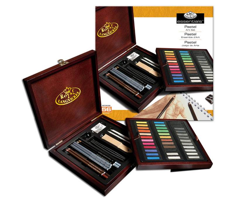 Pastel Pencil Wooden Box Set - 56 Piece