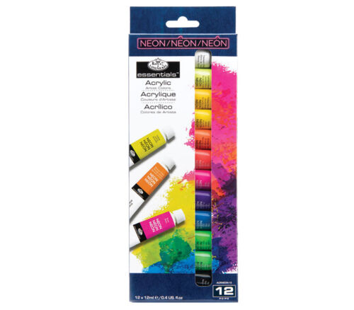 Essentials Artist Paint Set - Neon Acrylic - 12ml Tubes - 12 Color