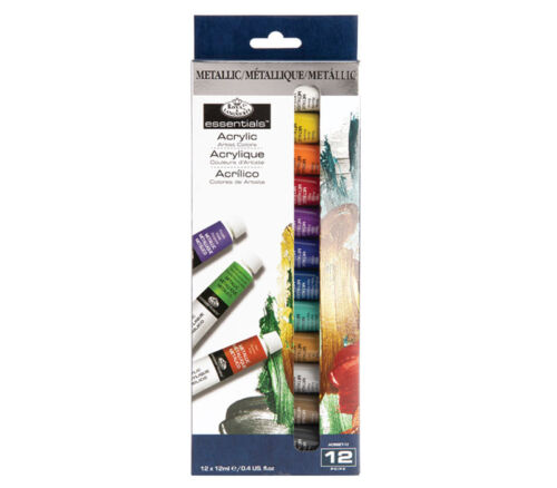 Essentials Artist Paint Set - Metallic Acrylic - 12ml Tubes - 12 Color