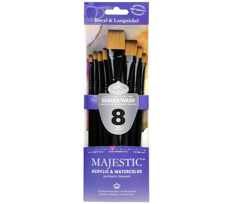 Majestic Flat and Glaze Wash Brush Set - 8 Piece