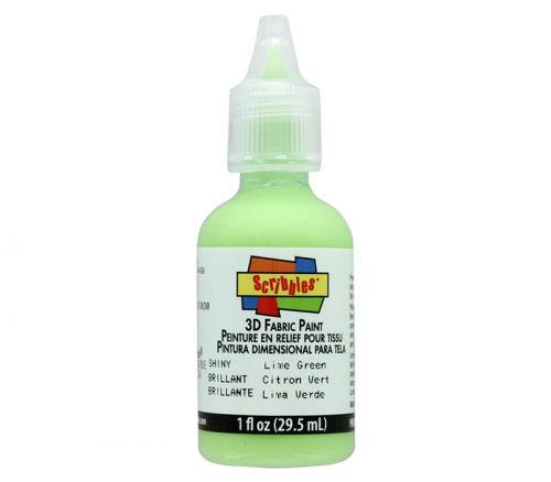 Scribbles - Fabric Paint 1-ounce Shiny Lime Green