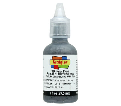 Scribbles - Fabric Paint 1-ounce Iridescent Charcoal Gray