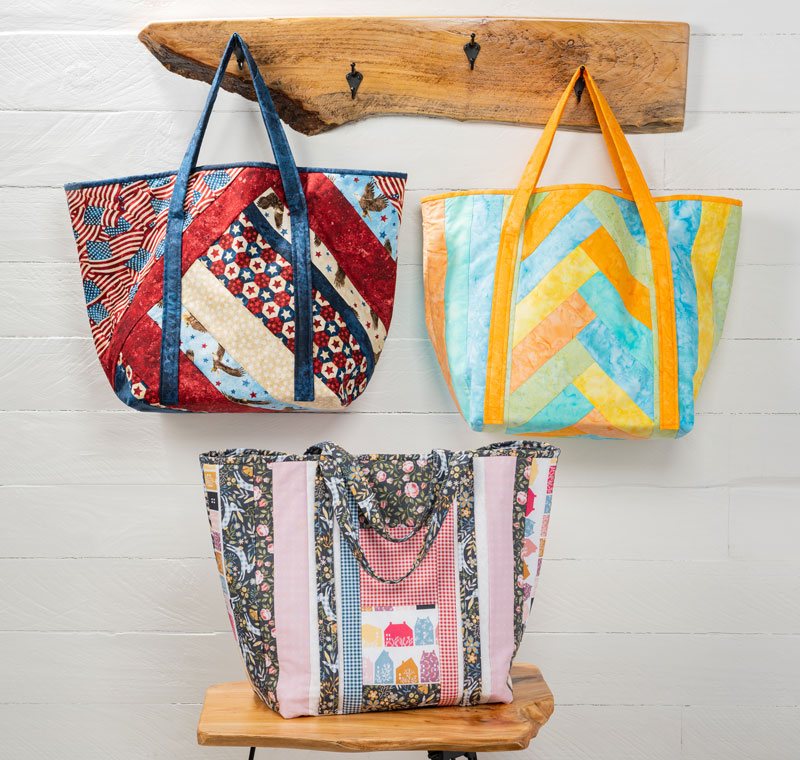 Sew these Utility Shopper Totes by June Tailor Quilt as you go