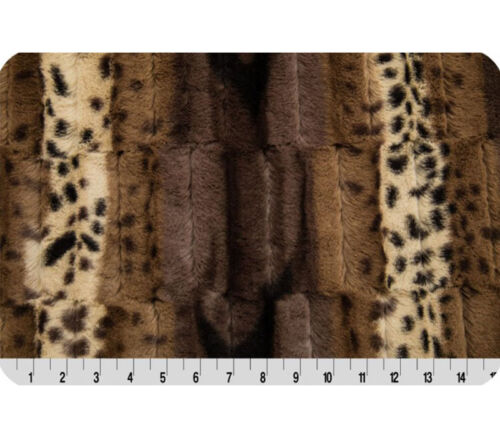 Fabric - Fancy Leopard Luxe Cuddle Brown and Gold